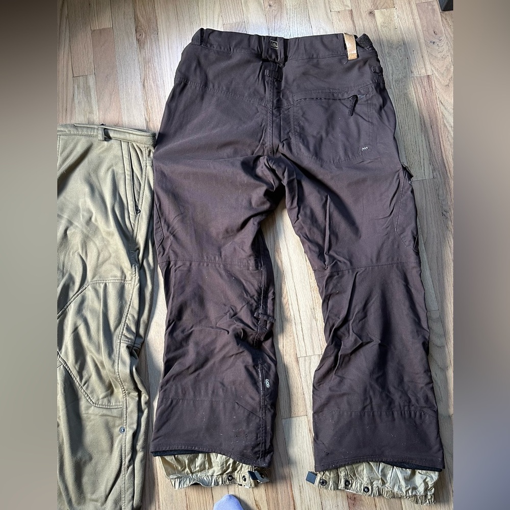 686 Smarty Pants Detachable Lining Cargo Pants Waterproof Brown Mens Size L